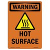 Signmission OSHA WARNING Sign, Hot Surface W/ Symbol, 18in X 12in Decal, 12" W, 18" H, Portrait OS-WS-D-1218-V-13250